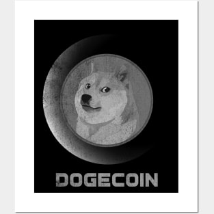 Vintage Dogecoin DOGE Coin To The Moon Crypto Token Cryptocurrency Blockchain Wallet Birthday Gift For Men Women Kids Posters and Art